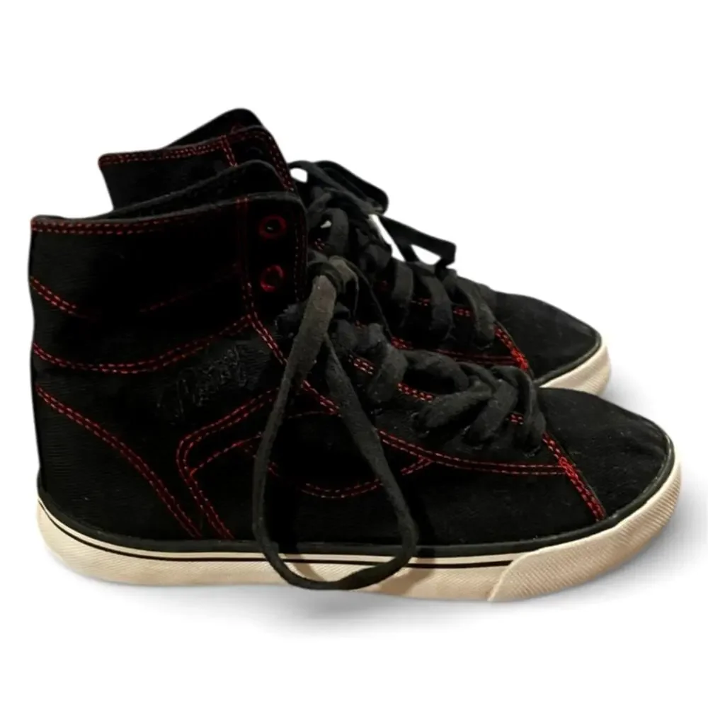 Pastry Skater Sneakers Boys 1 Black Red Textile Upper Kids Lace Up Retro Shoes